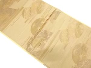 アンティーク　霞に橋・家屋模様織り出し袋帯（材料）